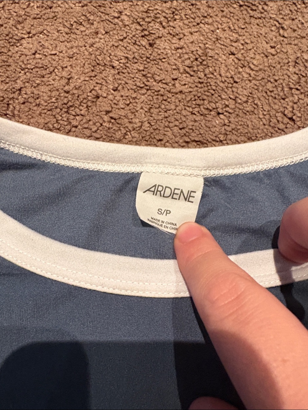 Ardene Blue Ringer Tee with White Text - Picture 2 of 2